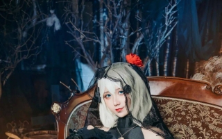 cos：碧蓝航线Z23誓约黑色婚纱cos正片@九曲